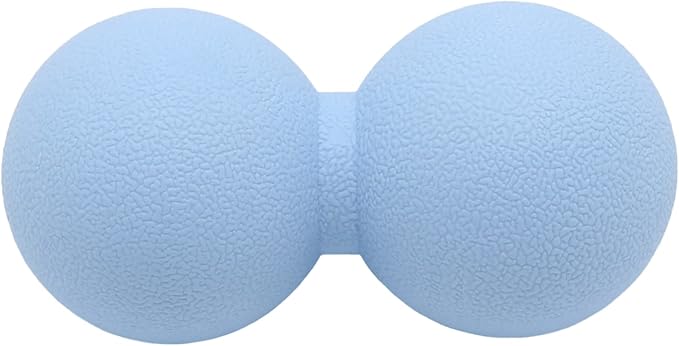 Hard Peanut Massage Ball, Double Lacrosse Massage Ball. Deep Tissue Massage Roller Mobility Ball for Physical Therapy Myofascial Release Muscle Relaxer Acupoint Massage (Blue)