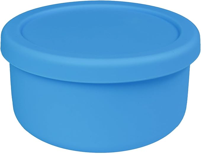 XU&PEIQI 24oz Silicone Food Storage Containers,Round Bowls with Lids - Meal Prep Containers for Kitchen Serving, Salad & Lunch - Airtight, Microwave/Fridge/Dishwasher Safe, BPA-Free (Ocean blue)