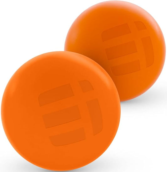 Massage Lacrosse Balls for Myofascial Release, Trigger Point Therapy Ball Set, Foot Massage Ball Roller for Plantar Fasciitis, Yoga Deep Tissue, Physical Therapy Balls Hard Rubber 2 Pack (Orange)