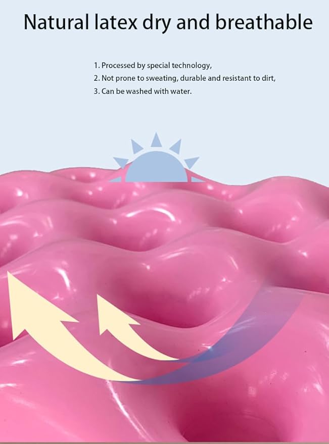 Inflatable seat Waffle Cushions for Sitting air Pillow seat Cushion for Chair & Wheelchair Pressure Sores Waffle Cushion Pressure Relief - Silicone Material (Pink)