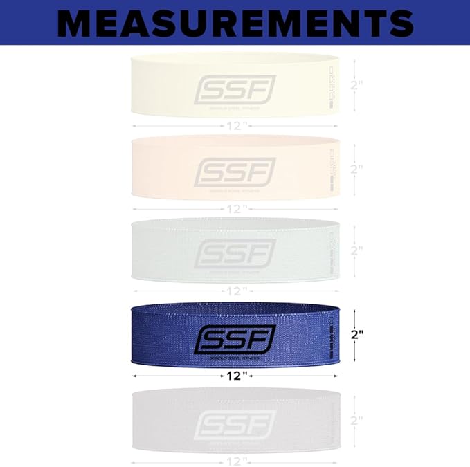 Serious Steel Fitness Fabric Mini Loop Non-Slip Resistance Band Set | Warm-Up, Physical Therapy, Glute Training, Speed and Agility Exercise Bands