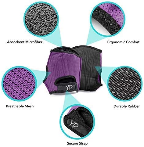 YogaPaws Elite Padded Anti Slip Grip Gloves for Women and Men for Yoga, Power Yoga, Pilates, Cycling, Crossfit, Outdoor Exercise, Weight Training and for Sweaty Hands