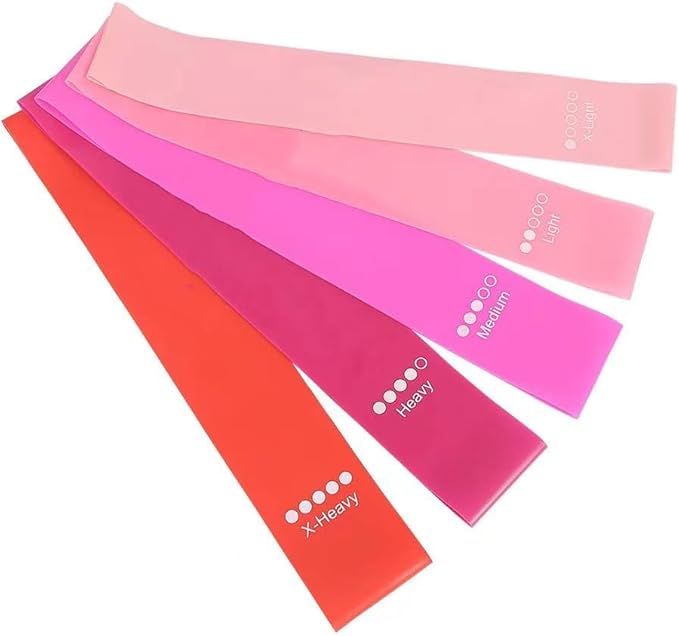 Cekaso Resistance Exercise Bands with 5 Resistance Levels for Strength Training and Physical Therapy, 5 vary
