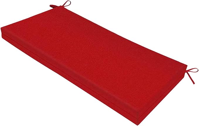 SK Studio Outdoor Bench Cushion 36x18x3 Inch Waterproof Patio Furniture Cushion Fade Resistant Pation Replacement Seat Pad with Tie Straps for Patio Garden Swing Porch Furniture, Red