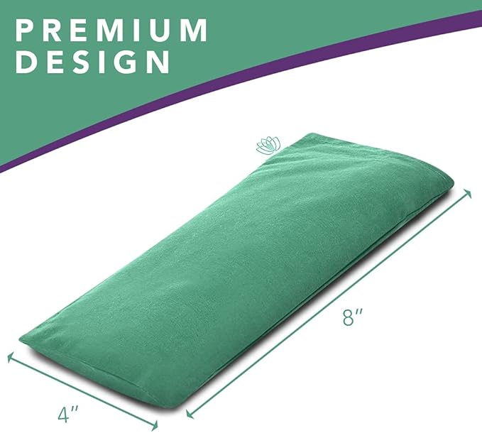 Lotus Lavender Eye Pillow with Flaxseed – Weighted Aromatherapy Mask for Meditation, Yoga & Relaxation – Spa Gift for Women & Men