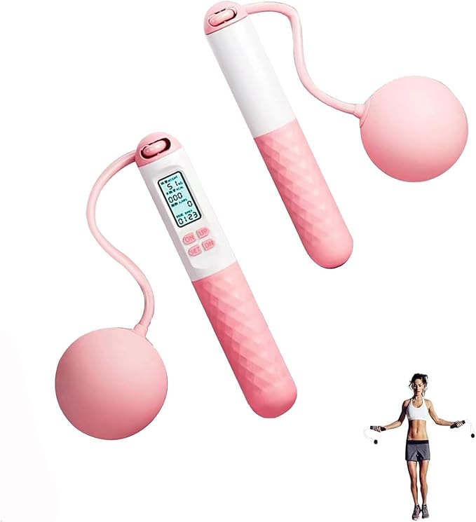 Indicatek Skipping Rope with Counter, Cordless Jump Rope, Smart Weighted Cord with Lcd Display, Adjustable Digital Counting Skipping Tool, Tangle-Free Wireless String for Fitness