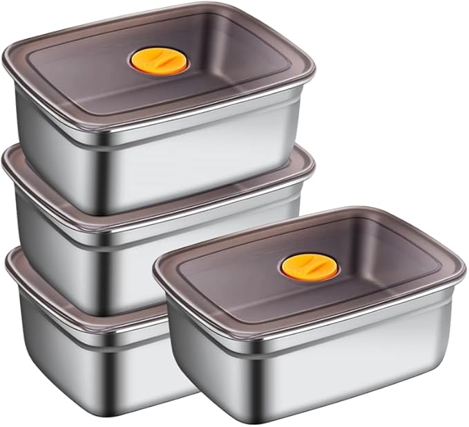 20 PCS Food Storage Containers with Lids Airtight (10 Containers & 10 Lids)，stainless steel food containers leak proof storage box with lid Locking Food Storage Container freezer storage