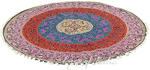 Eyes of India - 32" Pink Blue Green Floor Pillow Meditation Cushion Seating Throw Mandala Cover Hippie Round Colorful Decorative Bohemian Accent Boho Chic Dog Bed Indian Handmade Cover ONLY
