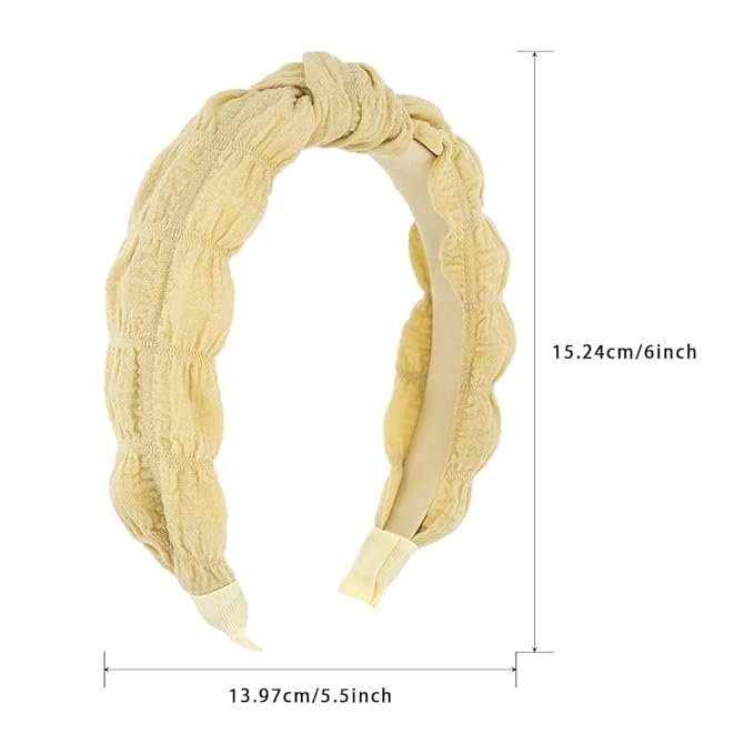 Madison Tyler Headbands for Women | Cute Top Knotted Yellow Outdoor Hairbands for Girls | Thin Hair and Thick Hair | Skincare and Boho Spring Headband for Women Non Slip