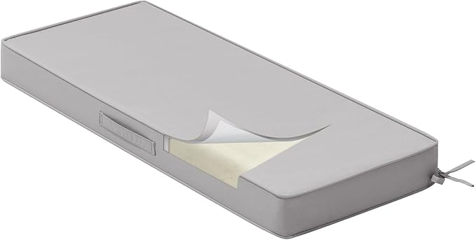 Crestlive Products Outdoor Bench Cushion 36 x 14 Inch, Waterproof Patio Bench Cushions for Outdoor Furniture, Porch Swing Replacement Pad with 30D Foam, Adjustable Straps and Portable Handle, Gray