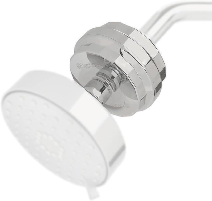 Brondell Shower Filter VivaSpring, Compact Brushed Nickel – High Output, 100% High-Purity KDF Filtration, With FF-30 Filter Cartridge, Filtered Shower Water for Healthier Skin & Hair