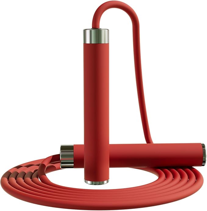 Adjustable Jump Rope for Home Fitness - 5mm PVC Cord with Ball Bearings, Anti-Slip Rubber& Alloy Handles for Beginners, Weight Loss Workout in Home/School/Gym