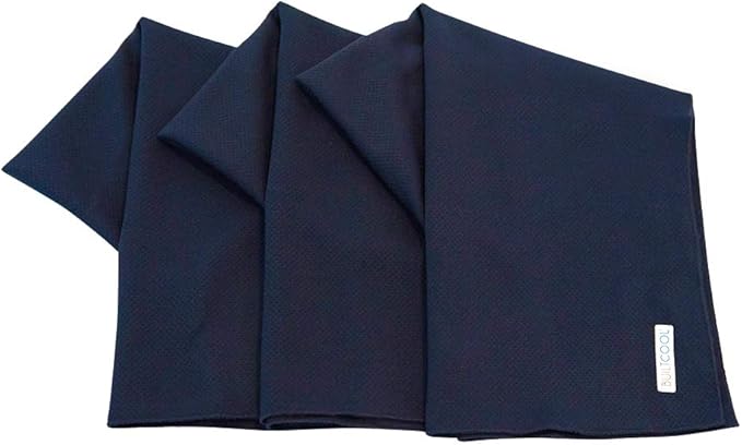 BUILTCOOL Adult Cooling Towel - Men & Women Chilly, Lightweight, Soft, Neck and Face Cooling Towel for Sport, Camping, Hunting, One Size, Navy, 3 Pack