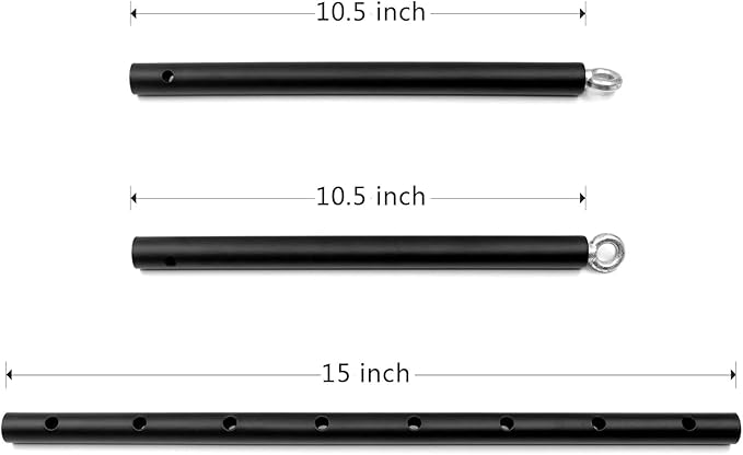 Black 2 Rings Exercise Expandable Workout Spreader Bar Glutes and Leg Fitness Gear, Home Indoor Gyms, Pilates Kit