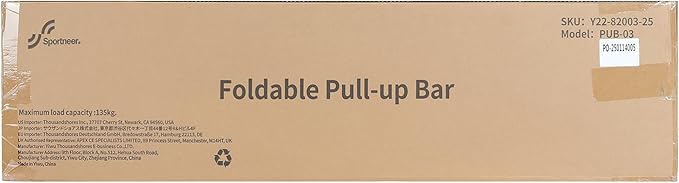 Sportneer 2025 Upgrade Pull up Bar for Doorway with Folding Handle, Door Pull up Bar Door Frame Multi-Grip Upper Body Trainer, 440lb, Indoor Fitness for Home Gym Strength Training - US Patent Pending