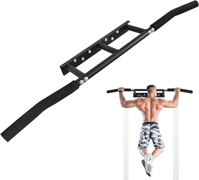 ATENTO Pull Up Bar, Chin Up Bars Ceiling Mount, Workout for Home Gym, Beam, Crossfit - Heavy-Duty, Foam Grip, Easy installation