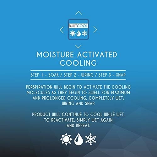 BUILTCOOL Adult Cooling Towel - Men & Women Chilly, Lightweight, Soft, Neck and Face Cooling Towel for Sport, Camping, Hunting, One Size, White, Royal Blue, & Yellow, 3 Pack