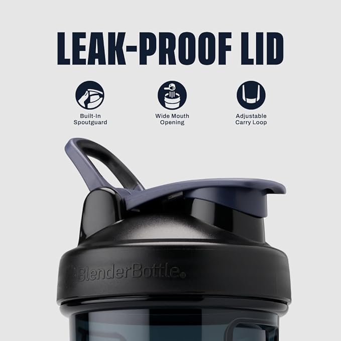 BlenderBottle Shaker Bottle Pro Series Perfect for Protein Shakes and Pre Workout, 28-Ounce, Black
