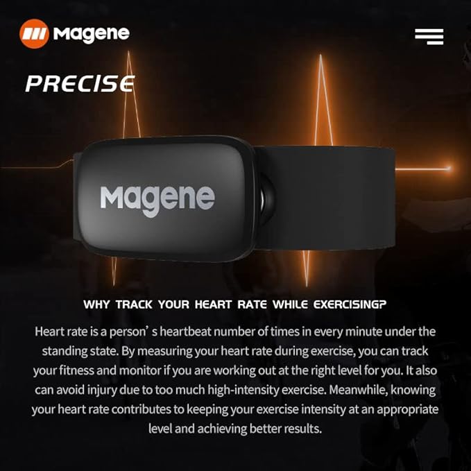 Magene H64 Heart Rate Monitor, Heart Rate Sensor Chest Strap, Protocol ANT+/Bluetooth, Compatible with iOS/Android APPs (New H64)