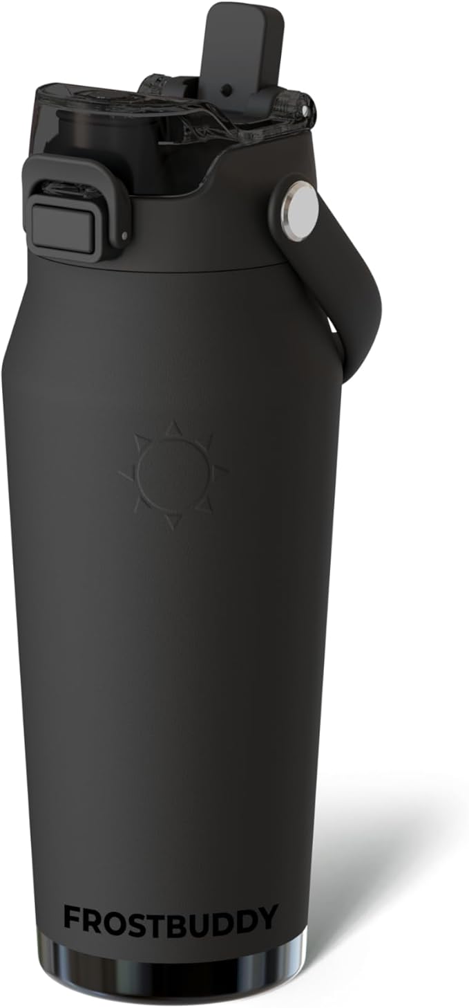 Frost Buddy 16oz Insulated Water Bottle with Straw & Chug Lid | Leak-Proof Stainless Steel | 24-Hours Cold | Sweat-Proof, Cup Holder Friendly | Ideal for Gym, Travel, Sports & Everyday Hydration