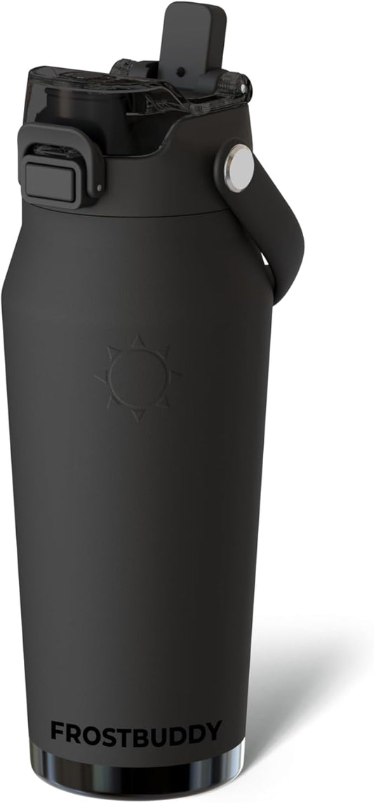 Frost Buddy 16oz Insulated Water Bottle with Straw & Chug Lid | Leak-Proof Stainless Steel | 24-Hours Cold | Sweat-Proof, Cup Holder Friendly | Ideal for Gym, Travel, Sports & Everyday Hydration