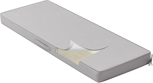 Crestlive Products Outdoor Bench Cushion 48 x 18 Inch, Waterproof Patio Bench Cushions for Outdoor Furniture, Porch Swing Replacement Pad with 30D Foam, Adjustable Straps and Portable Handle, Gray