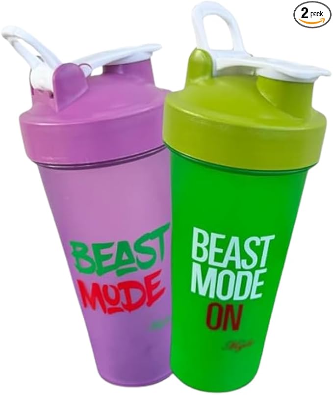 Magiko Blender Shaker Bottles for Protein, 28oz Portable Leakproof Pre-Workout Nutrition Water Bottle, BPA-Free Gym Protein Shaker for Sports & Outdoor Motivational Protein Shaker (Black Purple)