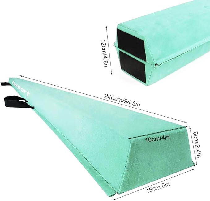 FBSPORT 8ft/6ft Balance Beam: Folding Floor Gymnastics Equipment for Kids Adults,Non Slip Rubber Base, Gymnastics Beam for Training, Practice, Physical Therapy and Professional Home Training