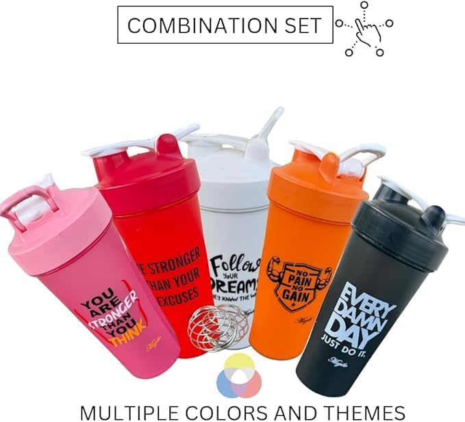 Blender Shaker Bottles for Protein, 28oz Portable Leakproof Pre-Workout Nutrition Water Bottle, BPA-Free Gym Protein Shaker for Sports & Outdoor Motivational Protein Shaker (Blue/Black)