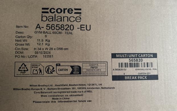 Exercise Ball for Workouts, Anti-Burst and Slip Resistant, Swiss Yoga Ball for Pregnancy, Stability, Fitness and Physical Therapy, 4 Sizes, with Pump