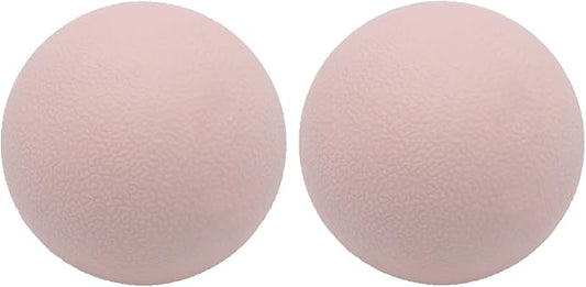 Hard Lacrosse Ball Massage Ball Therapy. Firm Trigger Point Massager Tool for Deep Tissue Yoga Physiotherapy Myofascial Release Muscle Relax Plantar Fasciitis Pain Relief (2 Pack) (Pink)