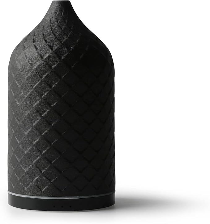 Essential Oil Diffuser for Home, Ceramic Aromatherapy Diffuser for Essential Oils, 120ml Oil Diffuser with Waterless Auto-Off and 7 LED Lights for Large Room Yoga Spa (Black)