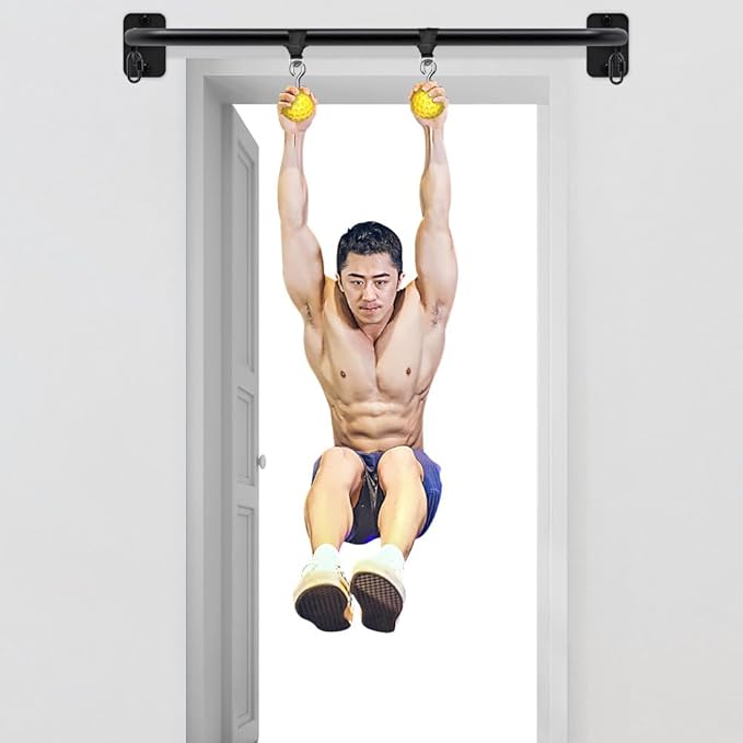 SELEWARE Heavy Duty Welded Pull Up Bar, Versatile Doorway Wall Mount, Joist Mounted, and Ceiling Mounted Chin Up Bars, Thick Metal Sturdy Construction for Full Body Workouts Support 500 lbs