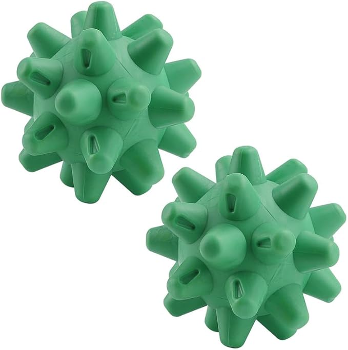 Massage Roll Balls, 2 Pack Spiky Massage Balls Deep Tissue Trigger Point and Myofascial Release for Plantar Fasciitis Relief, Muscle Recovery, 2.8 Inch Diameter (Green)