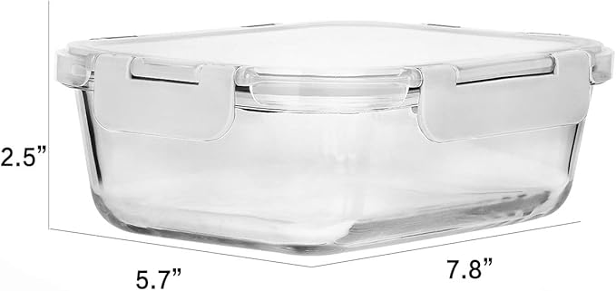 [8-Pack,30 oz]Glass Meal Prep Containers,MCIRCO Glass Food Storage Containers,Airtight Glass lunch Containers with Lids - BPA-Free Microwave, Oven, Freezer and Dishwasher, White