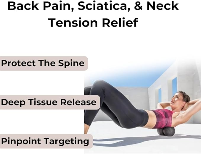 Rollga Peanut - The Better Peanut Ball Roller for Deep Tissue Massage, Mobility, Physical Therapy, Double Lacrosse Ball Massage, Back Pain, Myofascial Release, Muscle Knots, Suboccipital, & Acupoint