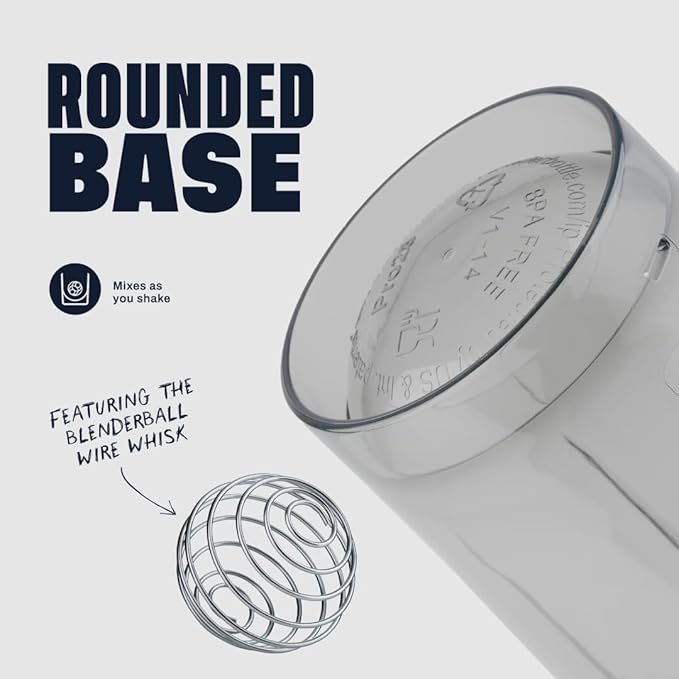 BlenderBottle Shaker Bottle Pro Series Perfect for Protein Shakes and Pre Workout, 24-Ounce, Full-Color Grey