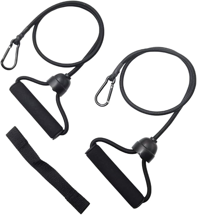 ONIPAX 1 Pair Stepper Resistance Bands with Handles & Connecting Strap – Workout & Exercise Bands for Strength Training, Muscle Toning, Home Gym Fitness Equipment