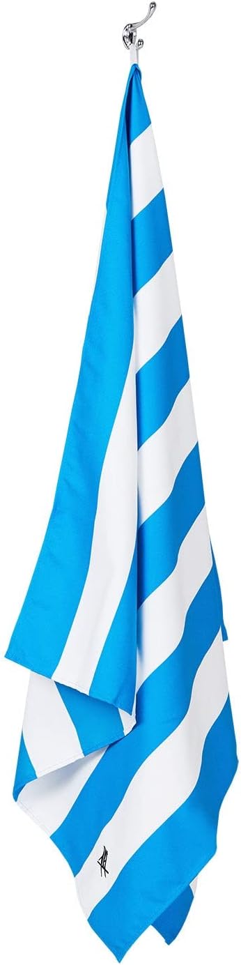 Dock & Bay Beach Towel - Quick Dry, Sand Free - Compact, Lightweight - 100% Recycled - Includes Bag - Cabana - Bondi Blue - Extra Large (200x90cm, 78x35)