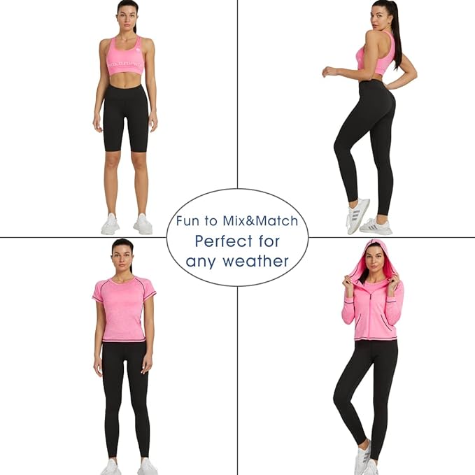 Women Workout Clothes Set 5 PCS Exercise Athletic Outfits Set