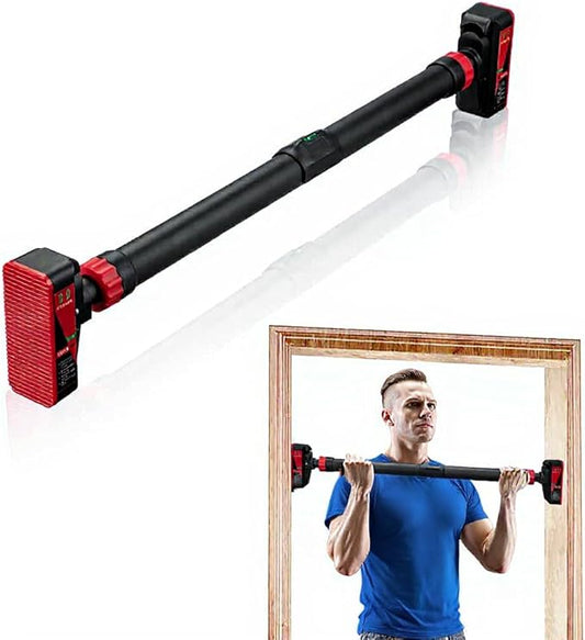 Pull Up Bar for Doorways, Chin Up Bar with Level Meter and Adjustable Width, Strength Training Bar No Screw Installation Needed