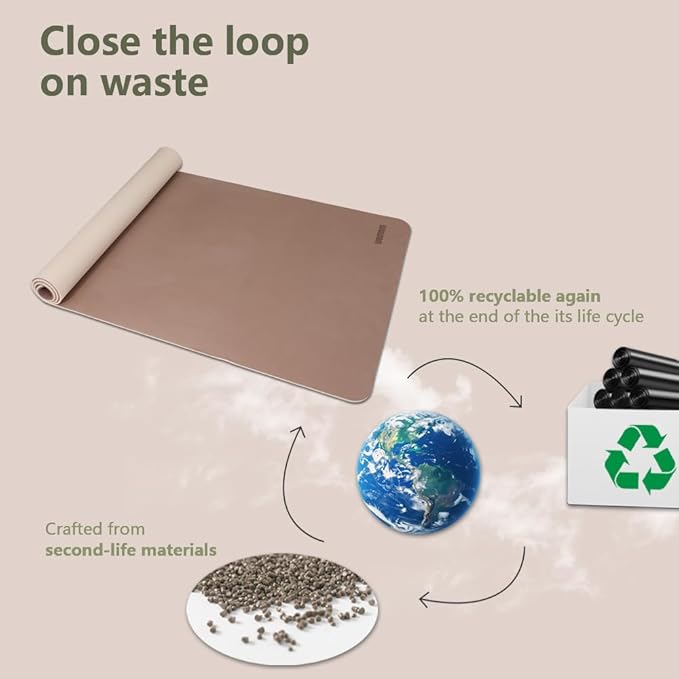 Yoga Mat Non-Slip Extra Thick 72"x32/24" Extra Wide Fitness Exercise Mat TPE Material High Elastic Hot Yoga Mat for Women Yoga Pilates Home Floor Workout (Cow Coffee)