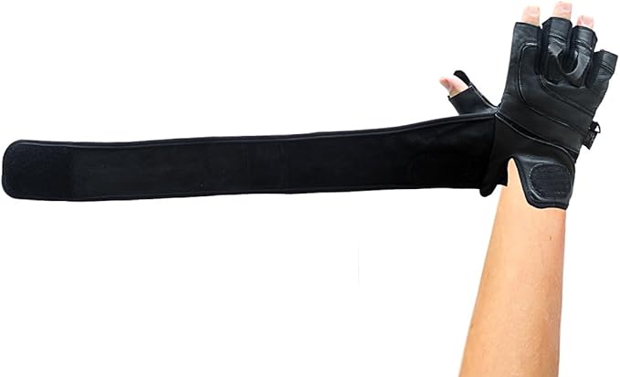 Epic Leather Gym Gloves with Built in 2" Wide Wrist Wraps Grip & Design for Weightlifting Power Lifting Bodybuilding & Strength Training Workout Exercises