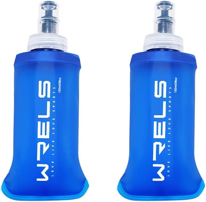 Folding Soft Flask Portable Collapsible Running Lightweight Water Bottle for Outdoor Sports,Travel with Mouthpeice Cover