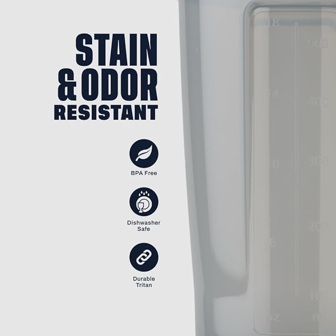 BlenderBottle Shaker Bottle Pro Series Perfect for Protein Shakes and Pre Workout, 28-Ounce, Full-Color Grey