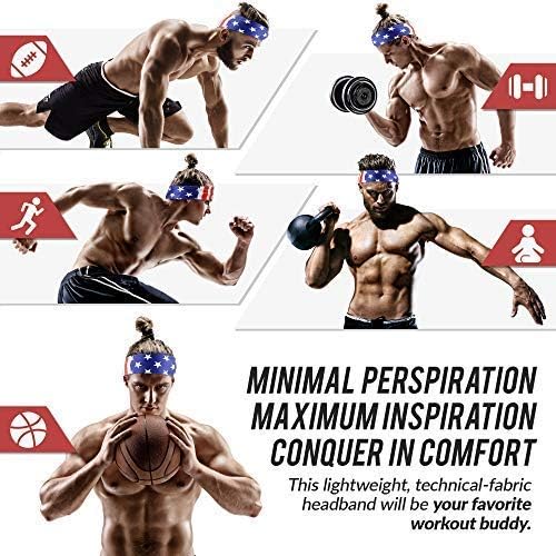 USA Patriots American Flag Sports Bandana for Men & Women: Sweat-Wicking Headband for Exercise, Running, Football