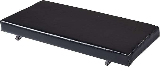Faux Leather Piano Bench Cushions with Ties for Indoor Shoe Storage, Window Seat, Patio Seating, Dining Room Sette Bench pad 30x14 inch, Black