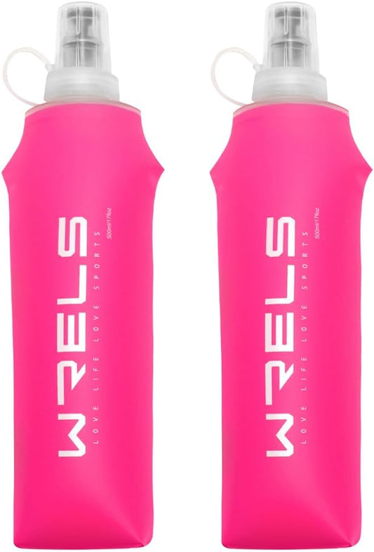 Folding Soft Flask Portable Collapsible Running Lightweight Water Bottle for Outdoor Sports,Travel with Mouthpeice Cover