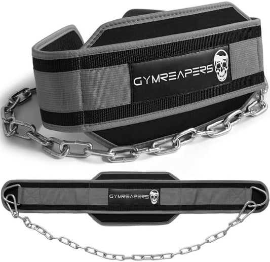 Gymreapers Dip Belt With Chain For Weightlifting, Pull Ups, Dips - Heavy Duty Steel Chain For Added Weight Training