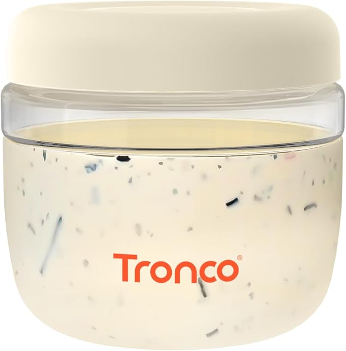 Tronco 24 oz Glass Lunch Bowl Container with Lid, Reusable Glass Food Container for Salad, Snack,Yogurt, Soup Food Storage, Meal Prep, Airtight, Leak & Spill Proof, Dishwasher Safe, BPA-Free, Set of 1